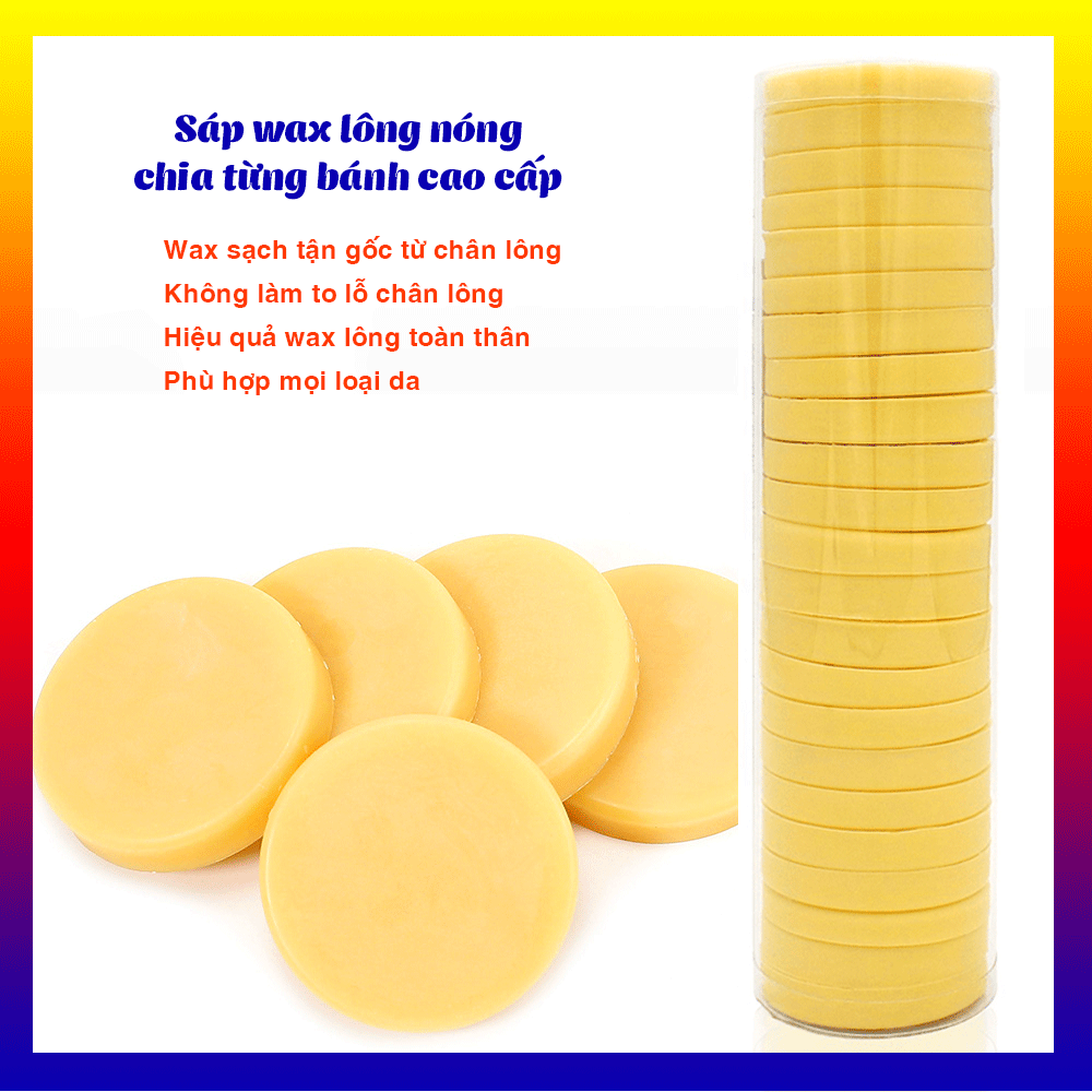  Sáp wax lông MẬT ONG nóng PREMIUM dạng bánh chuyên dùng cho spa - Tặng que gỗ - Chuyên wax tẩy lông tay lông chân lông nách lông vùng kín lông bikini - Phân chia từng bánh wax cho 1 lần sử dụng rất tiện lợi   giao màu ngẫu nhiên   