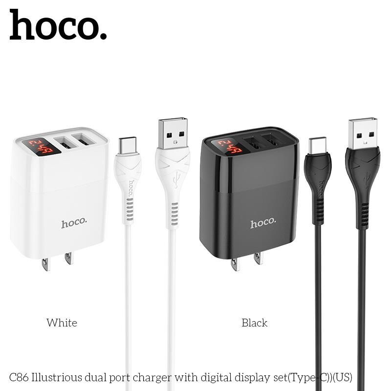 bộ củ cáp sạc nhanh type-c cho huawei, xiaomi,... hoco c86 chính hãng