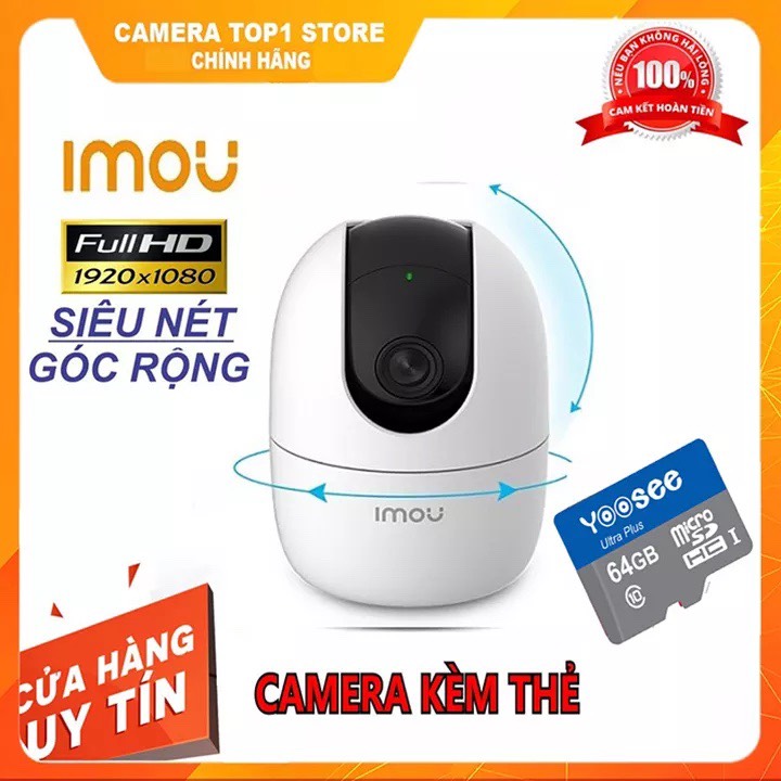 Camera wifi IMOU A22EP Xoay 360° Full HD 2.0MP Siêu Nét Góc Rộng Đàm Thoại Hai Chiều Kèm Thẻ Nhớ 64GB- 100% CHÍNH HÃNG 46 đánh giá