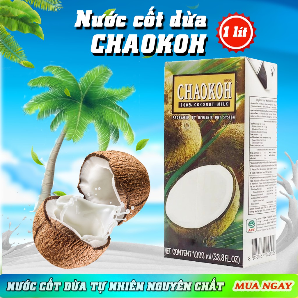 nước cốt dừa/ Nước cốt dừa Chaokoh thái lan 100% hàng mới về/ nguyên liệu làm bánh/MS99
