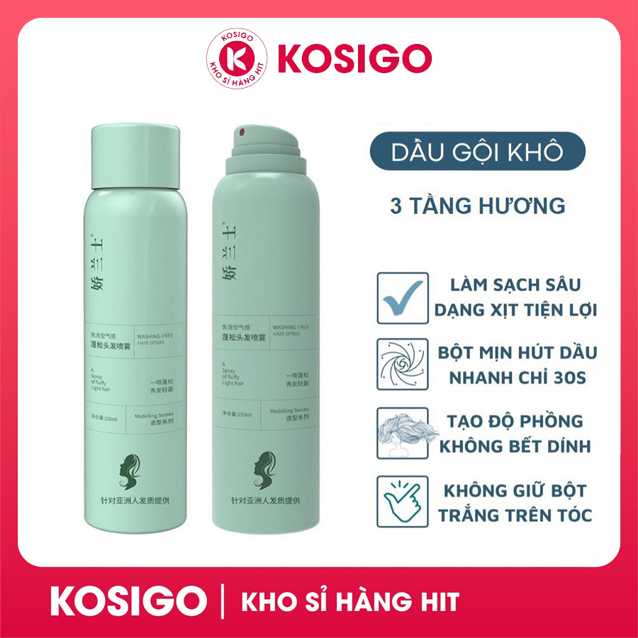 [3 Tặng 1] Dầu gội khô tóc dạng xịt cao cấp 150ml làm sạch tóc không bết dính hàng nội địa Trung chuẩn xịn