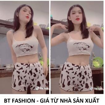 Set HOT Quần Thun + Áo Thun Hai Dây Bò Sữa - BT FASHION (DN01)