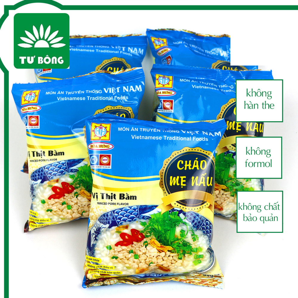 Combo 5 gói Cháo ăn liền vị thịt bằm- Ngon như cháo mẹ nấu- Sản phầm truyền thống Sa Đéc