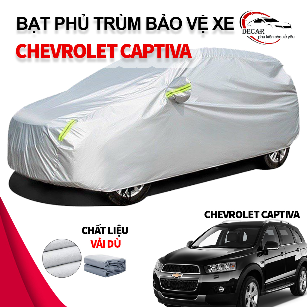 Bạt phủ xe Chevrolet Captiva, áo chùm phủ kín bảo vệ xe ô tô chất liệu vải dù oxford cao cấp, tránh nắng, mưa không thấm nước