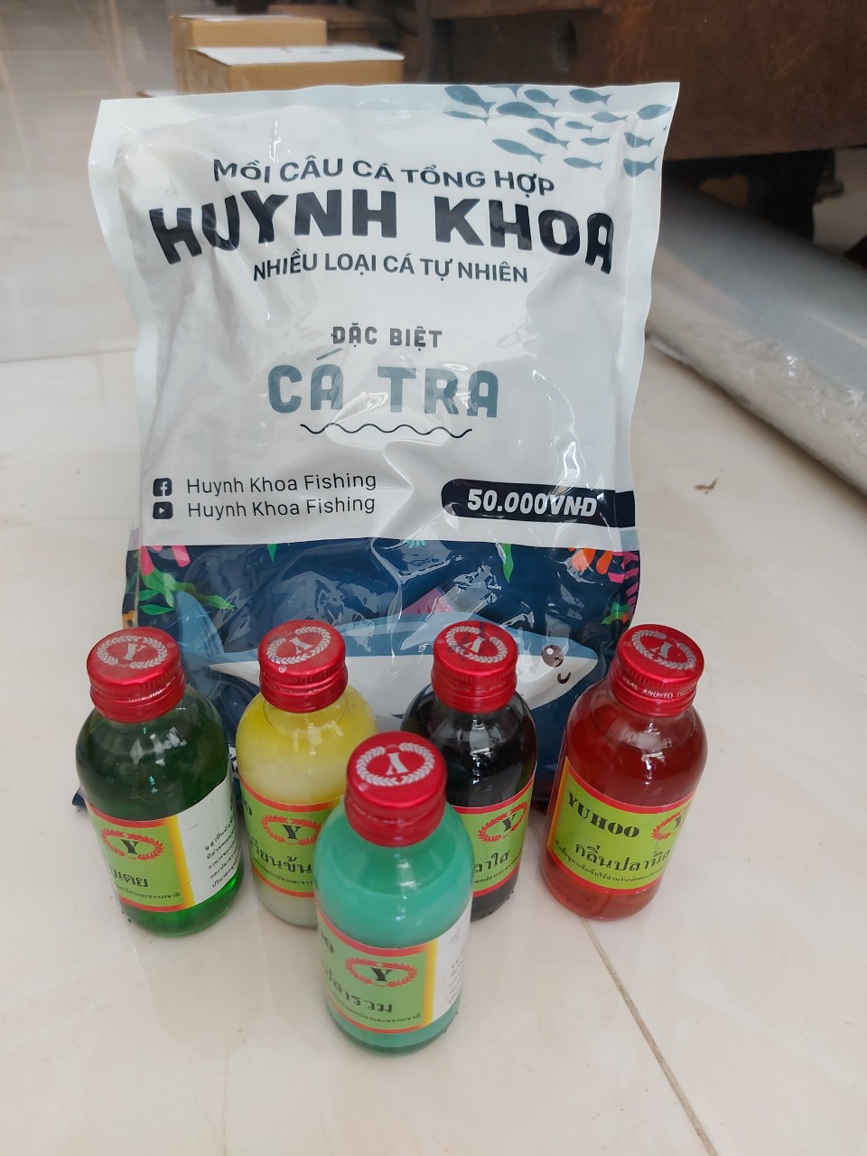 Combo cám khuỳnh khoa+ chai tinh mùi thai lan, chuyên câu tra, câu cá da trơn