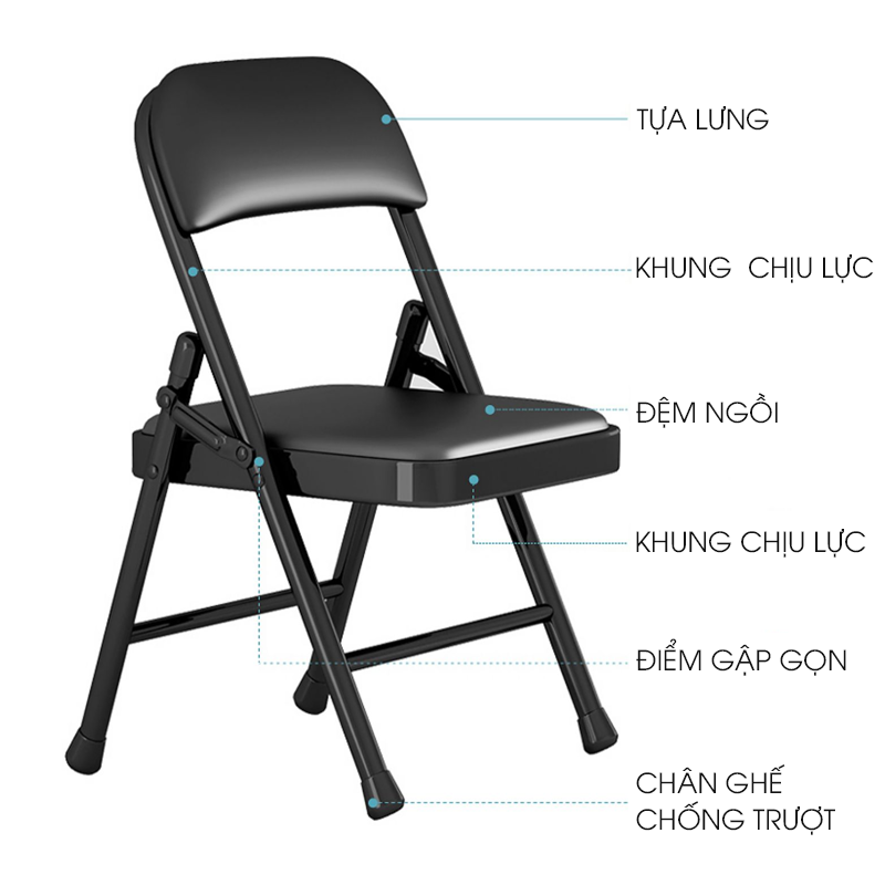 Ghế gấp gọn văn phòng Ghế xếp inox ngồi văn phòng hội trường hội nghị ghế đệm tựa lưng đệm bọc da êm ái, khung thép sơn tĩnh điện Sunny98 shop