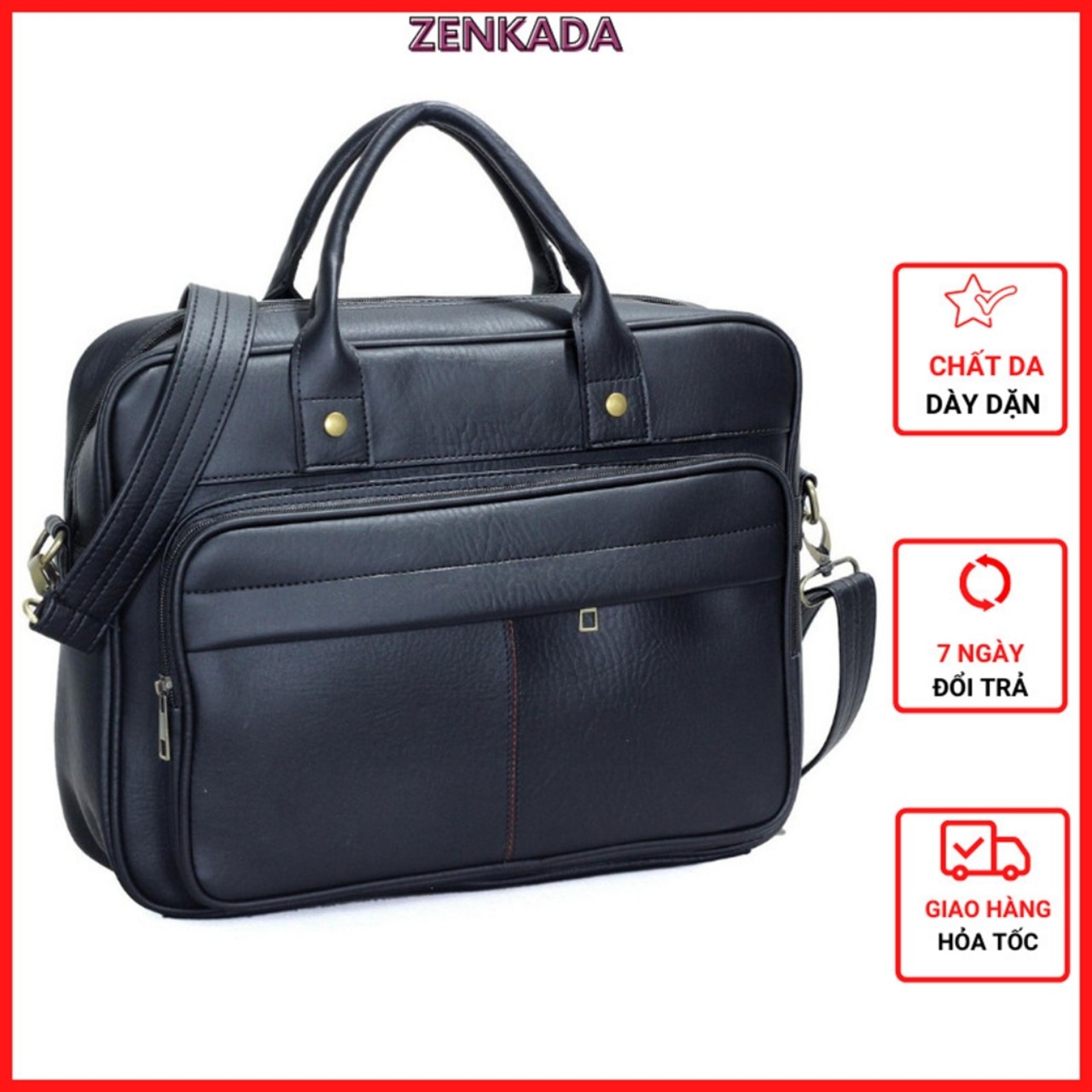 Túi đựng laptop, cặp da văn phòng công sở Zenkada nhiều ngăn rộng rãi rất thanh lịch sang trọng - ZKC15
