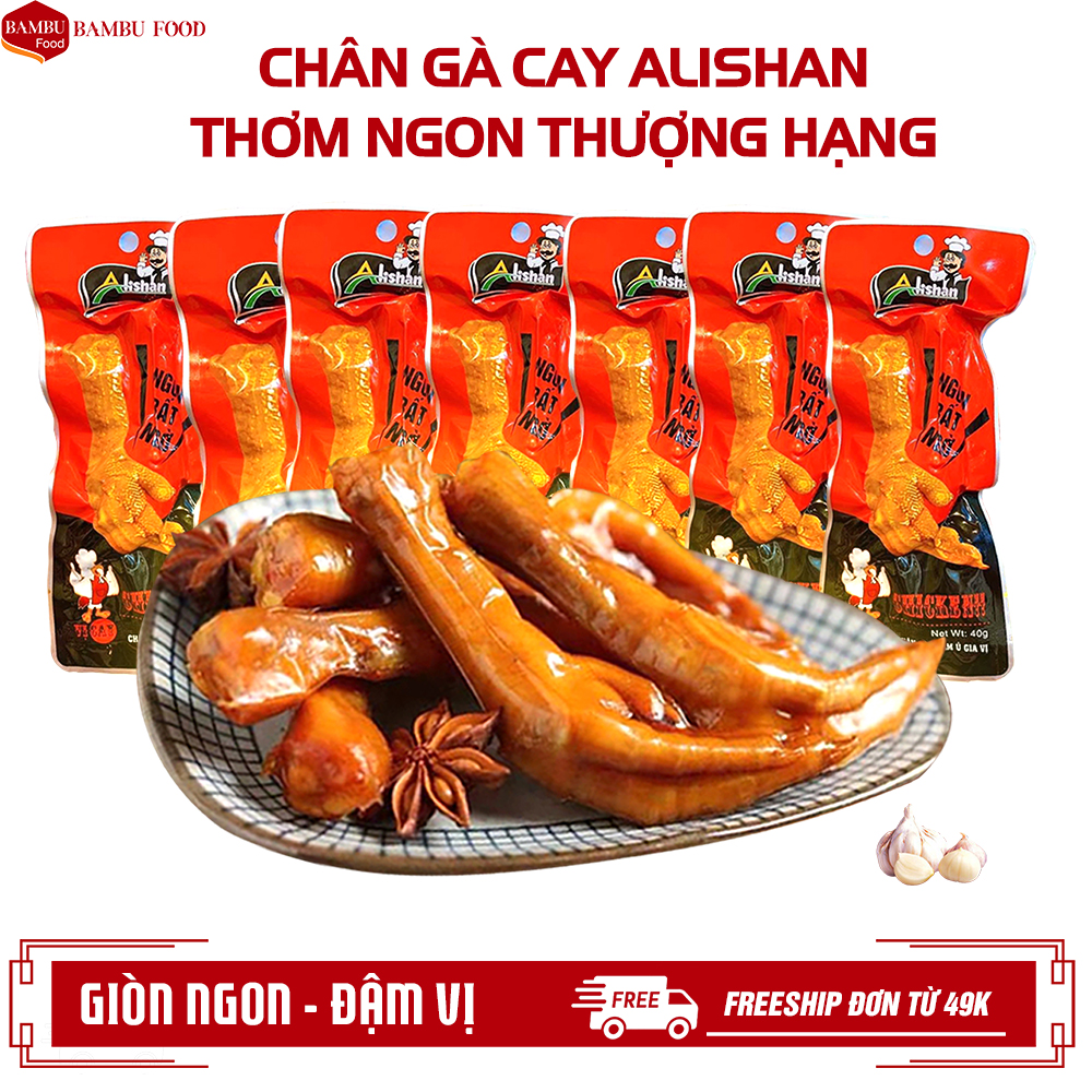 [Sỉ]Chân gà Việt Nam hãng Alishan, chân gà ủ vị xì dầu giòn ngon đậm đà uống bia cực đã, BG04, Bambu Food