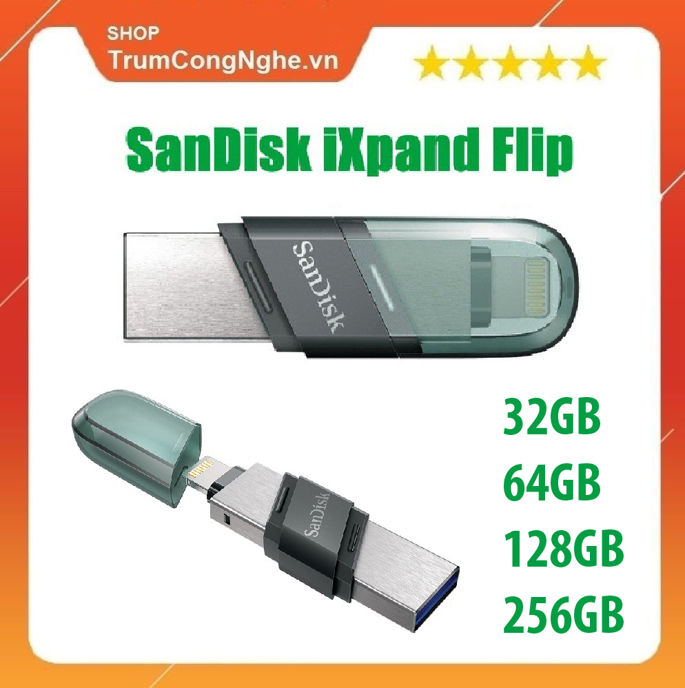 Usb 3.1 otg sandisk ixpand flash drive flip 32gb 64gb 128gb 256gb