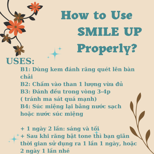 Trắng răng than hoạt tính SMILE UP hủ 100g