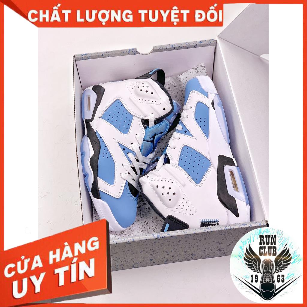[VIDEO ẢNH THẬT+HỘP BẢO VỆ+FREESHIP] giầy thể thao Jordan 6 trắng xanh cao cổ  thời trang nam
