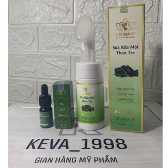 CAM KẾT CHÍNH HÃNG - COMBO SỮA RỬA MẶT THAN TRE + SERUM XÓA MỤN THÂM DR.SKINACNES dr.skin acnes