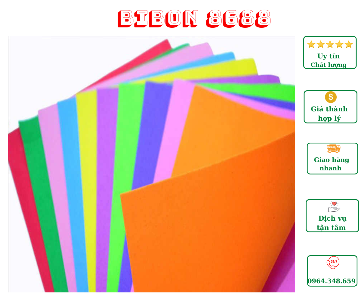 10 tờ giấy xốp các màu khổ A4