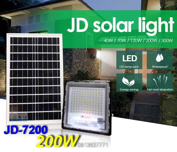 Đèn năng lượng mặt trời chính hãng jindian jd-7200