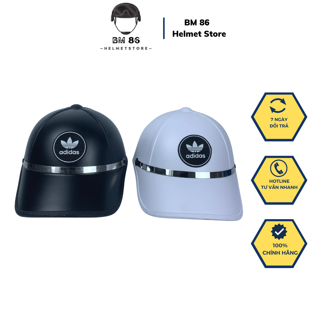 Mũ bảo hiểm - Nón kết bảo hiểm lưỡi trai đai inox logo nổi