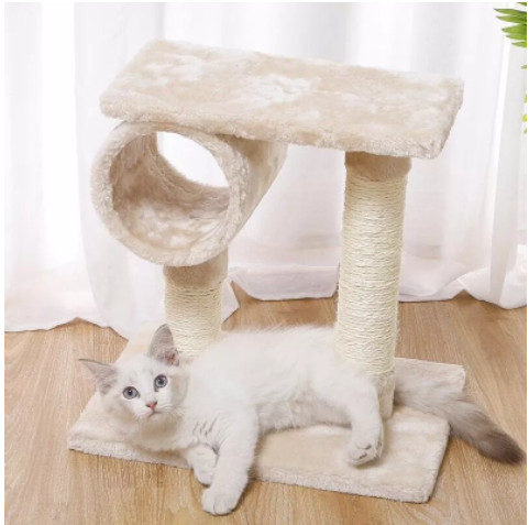 Trụ cào móng cho mèo băng gỗ - cat tree cột đôi, đổ chơi cào móng - nhà cây cho mèo