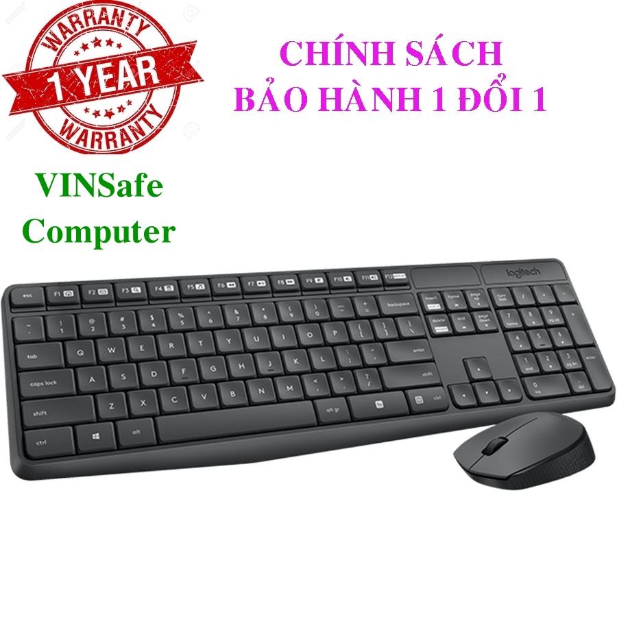 Bộ bàn phím chuột không dây logitech mk235 - tem digiworld / vĩnh xuân phân phối