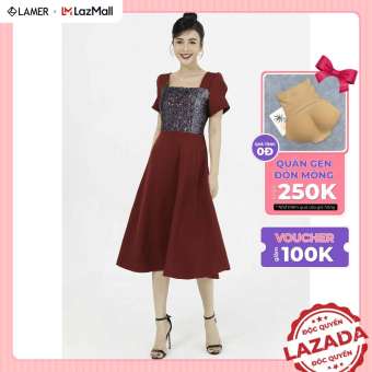 Đầm Dạ Hội Lamer Cổ Vuông S63L20Q070