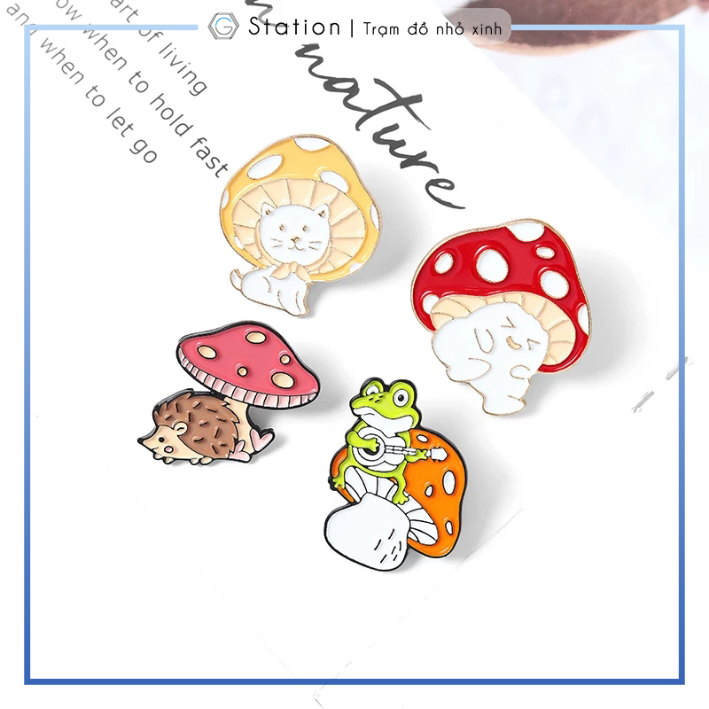 Pin cài áo nấm lùn cute - GC283