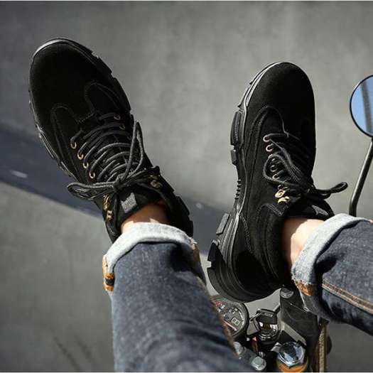 Giày Boot Cổ Cao Nam Cao Cấp Giả Da Lộn BCC001 Đen