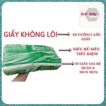 GIẤY VỆ SINH THÀNH AN 10 CUỘN ( KHÔNG LÕI) 2 LỚP