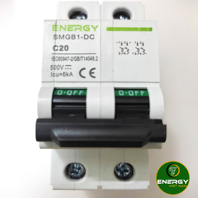 Thiết bị đóng cắt mcb dc 2p 500vdc energy - mcb dc 2p 20a, 32a, 63a 500vdc energy - thiết bị điện energy