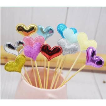 Que cắm trang trí bánh sinh  nhật hình tim