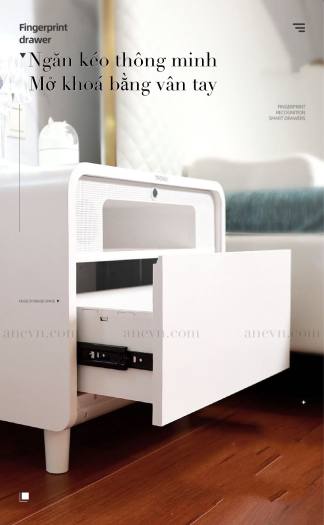 Tủ đầu giường khoá vân tay thông minh Tronxi thế hệ mới 9in1
