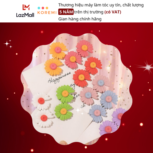 KOREMI Kẹp Tóc Hoa Cúc Style Korea 2 Hoa Màu Ngẫu Nhiên