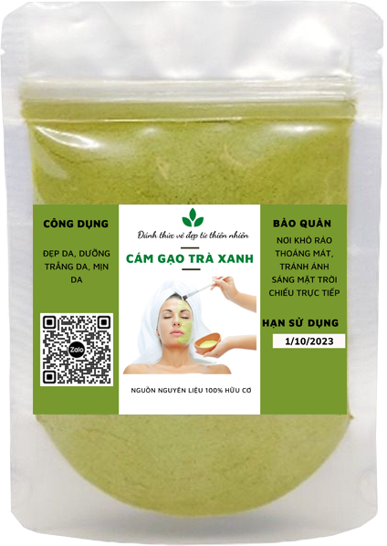 100g cám gạo trà xanh trắng da