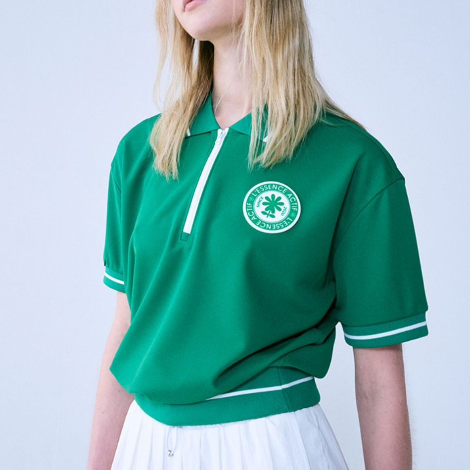 MARDI MERCREDI PIQUET ZIP UP TSHIRT ROUND EMOJI WAPPEN
