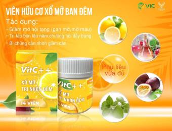 XỔ MỠ SIẾT EO VITC++ VIÊN XỔ MỠ BAN ĐÊM HỘP 14 VIÊN CHÍNH HÃNG