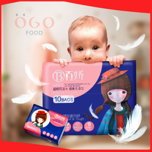 3 Bịch 30 Gói - Giấy Ăn Lụa 4 Lớp, 328 Tờ, Siêu dai, Sêu mềm - OGO Food
