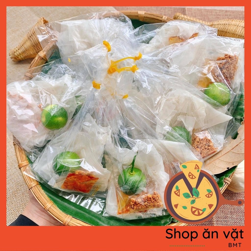 Bánh tráng xâu vò tắc Bon Bon bánh tráng trộn xâu vò Tây Ninh 1 xâu 10 bịch - 14020021