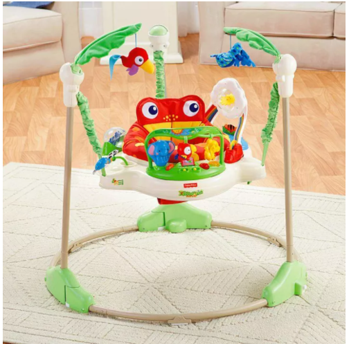 Musical & Lights Rainforest Jumperoo Swing First Step Baby Walker Toddler Chair (Green)