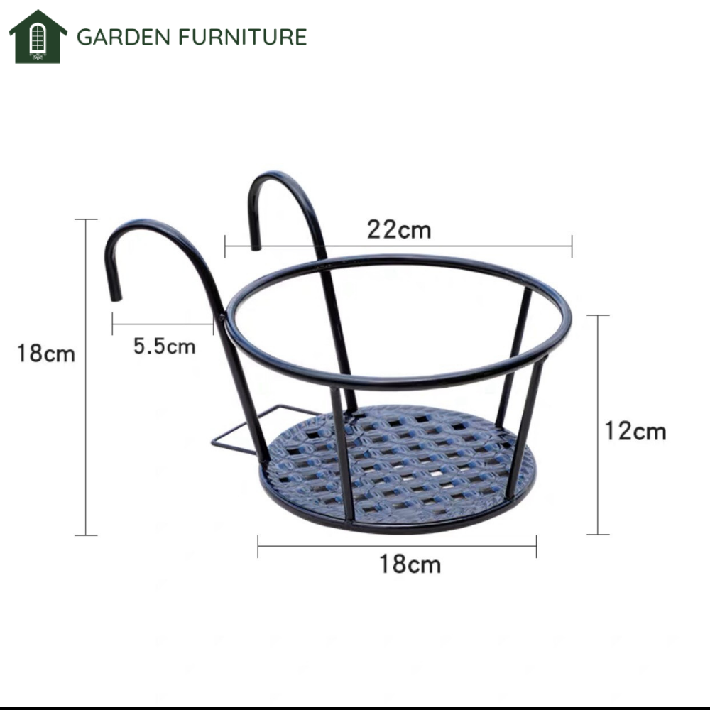 Giỏ sắt treo chậu cây, kệ để chậu hoa cây cảnh có móc treo ngoài ban công tiện lợi, trang trí sân vườn, sạch đẹp, tiết kiệm không gian ban công, sân vườn nhà bạn, gọn gàng
