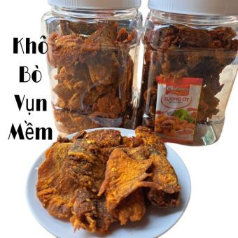 Khô Bò Miếng Vụn Mềm hũ 500Gram - 100% Thịt Bò Nguyên Chất