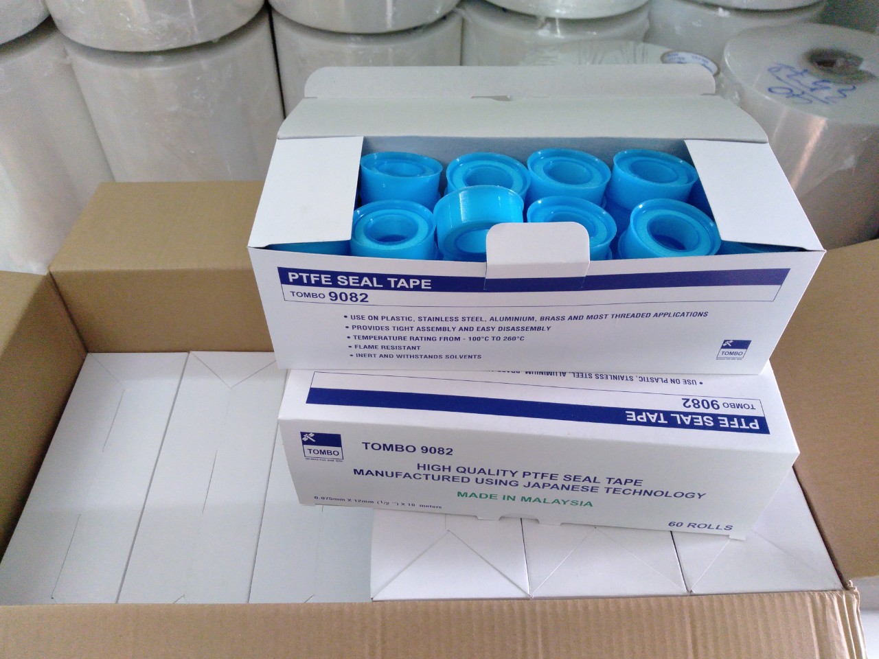 Hộp 60 cuộn băng tan, cao su non, keo lụa