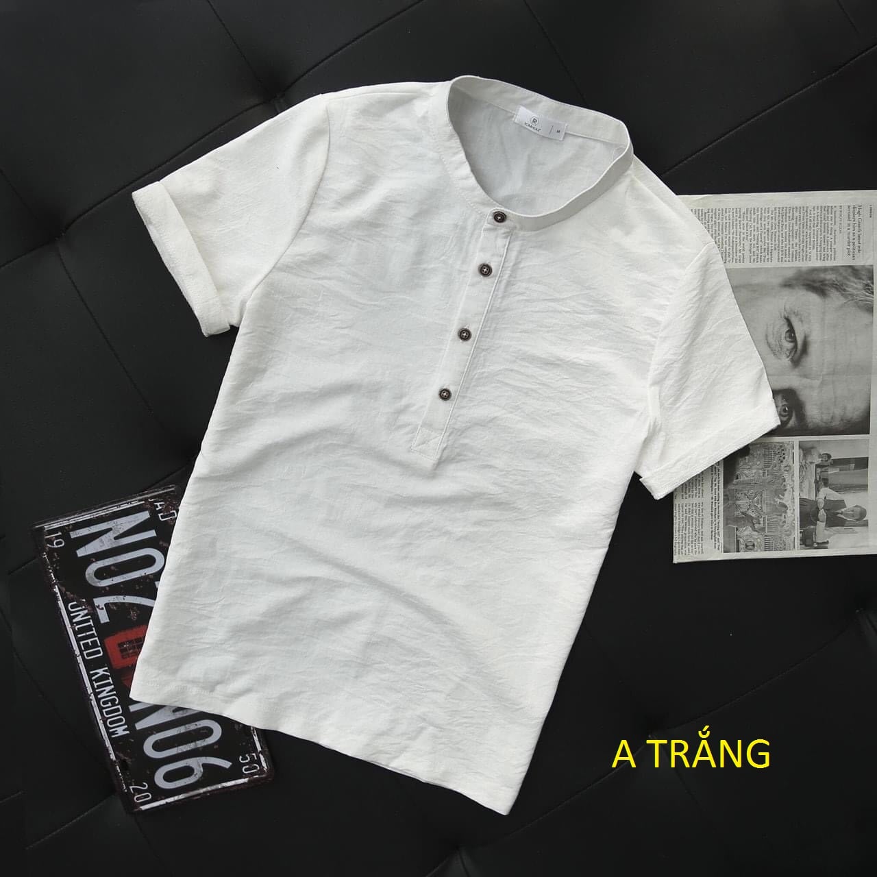 Áo Đũi Trơn Hot Hit - Áo Cộc NAm - Áo Sơ Mi Nam