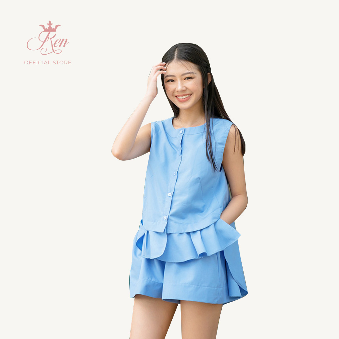 Ren by tee - áo vạt cao thấp nhún vạt trước