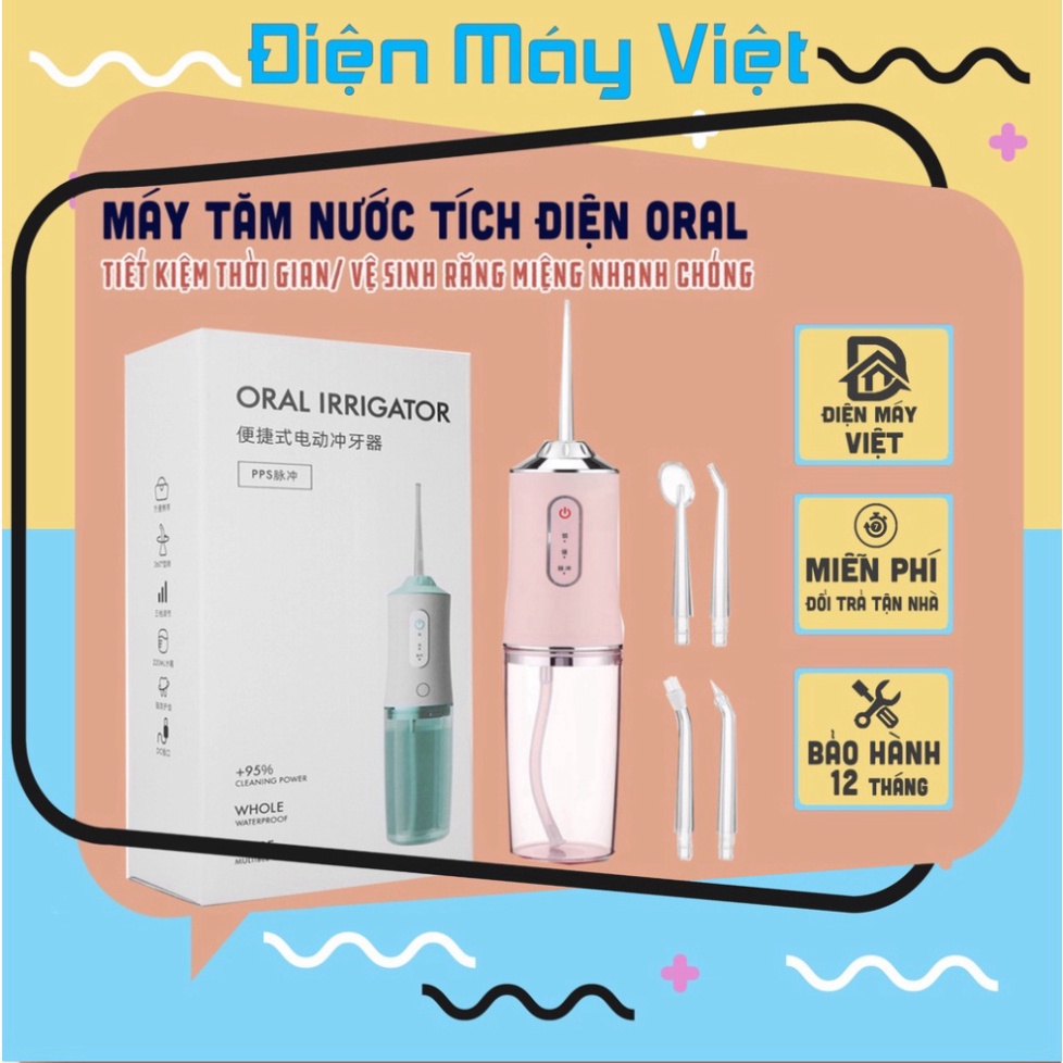 Máy Tăm Nước Cầm Tay - Tăm Nước Vệ Sinh Răng Miệng Oral Irrigator Bản Quốc Tế Chuẩn Châu Âu
