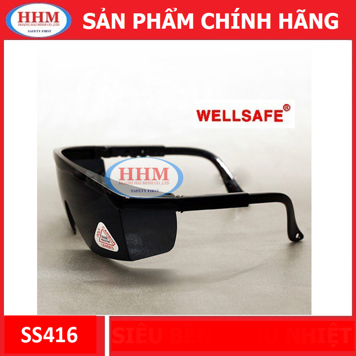 Kính bảo hộ Wellsafe SS416 màu đen