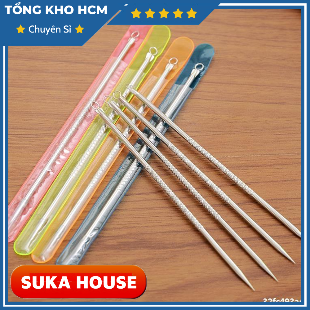 Que nặn mụn trứng cá chuyên nghiệp cây lấy nhân mụn 2 đầu a1018
