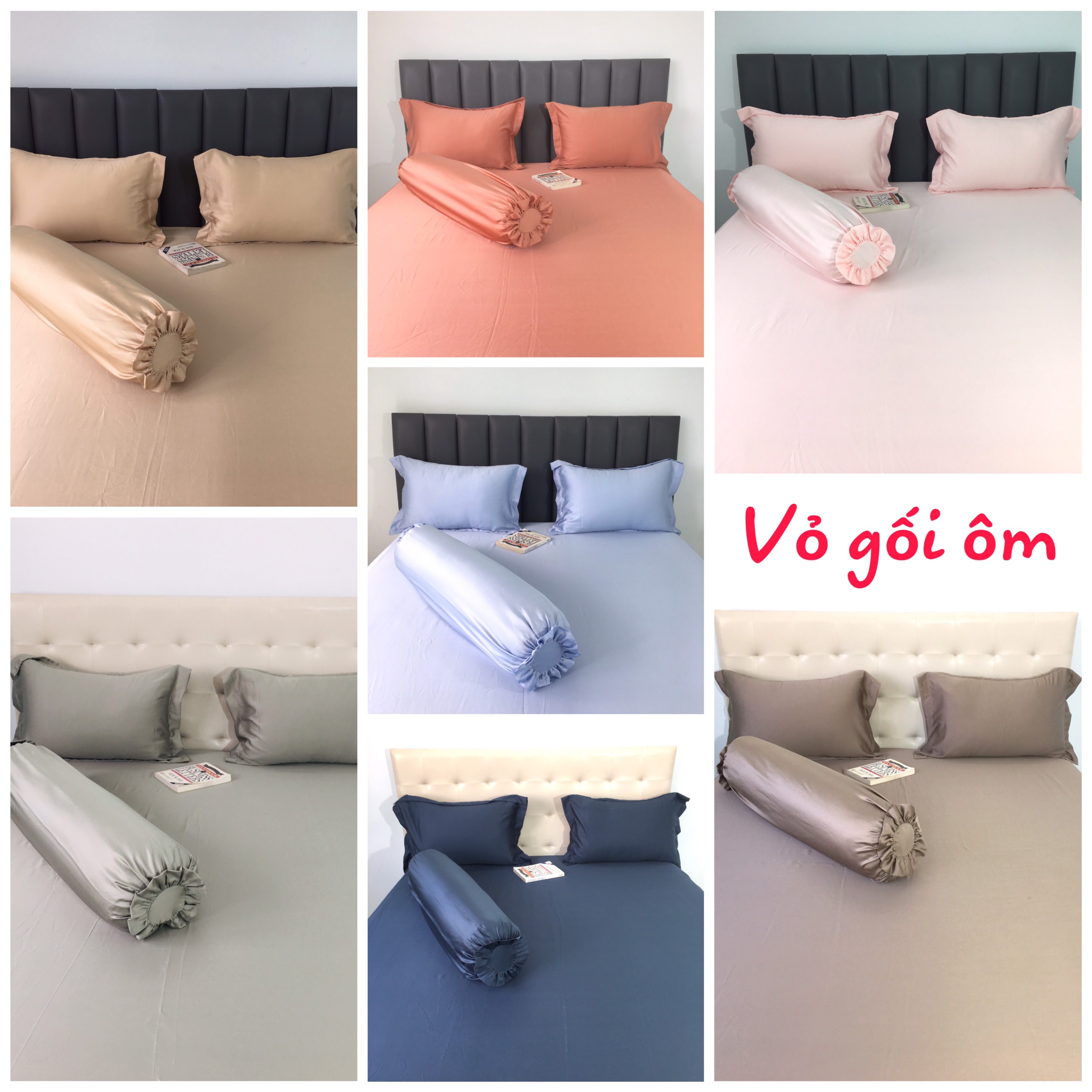 Vỏ gối ôm 100% tencel 60s màu trơn