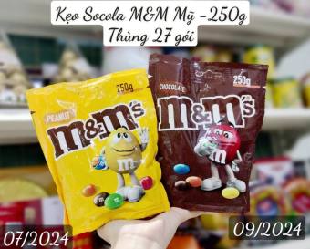 Kẹo Socola M&M Gói 250g Chocolate - socola không nhân - socola nhân đậu phộng (Chọn ở phân Loại)