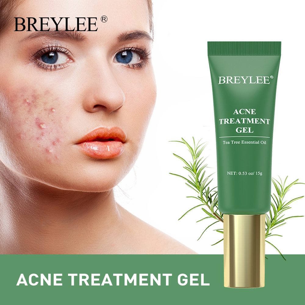 BRYELEE Gel Giảm Mụn 15g Giảm Mụn đầu đen Dưỡng ẩm Trắng Da Dưỡng Da Tinh Chất Trà Xanh Acne Treatment Gel 15g Removal Acne Removal Blackhead  Antibacterial And Anti-inflammatory Property