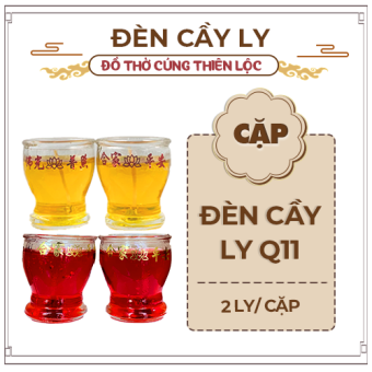 Đèn Cầy Ly Cúng Q11 Hoa Sen Cao 6cm Cháy Liên Tục 12 Tiếng Đồ Thờ Cúng Thiên Lộc - Cặp 2 Ly