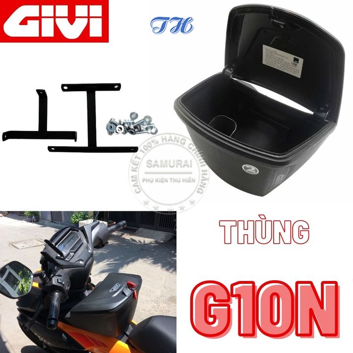 Combo thùng giữa givi G10N 10lít kèm pát gắn cho nhiều xe như winner, winner x , exciter 150, exciter 155, wave, dream,.
