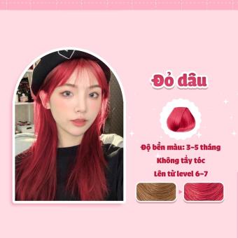 Thuốc nhuộm tóc tại nhà màu đỏ dâu, đỏ hồng kèm bộ dụng cụ nhuộm tóc