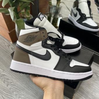 Giày thể thao Jordan 1 Nâu Đen Cao Cổ, Giày Sneaker JD1 Gót Nâu Cao Cổ Nam Nữ mới nhhất